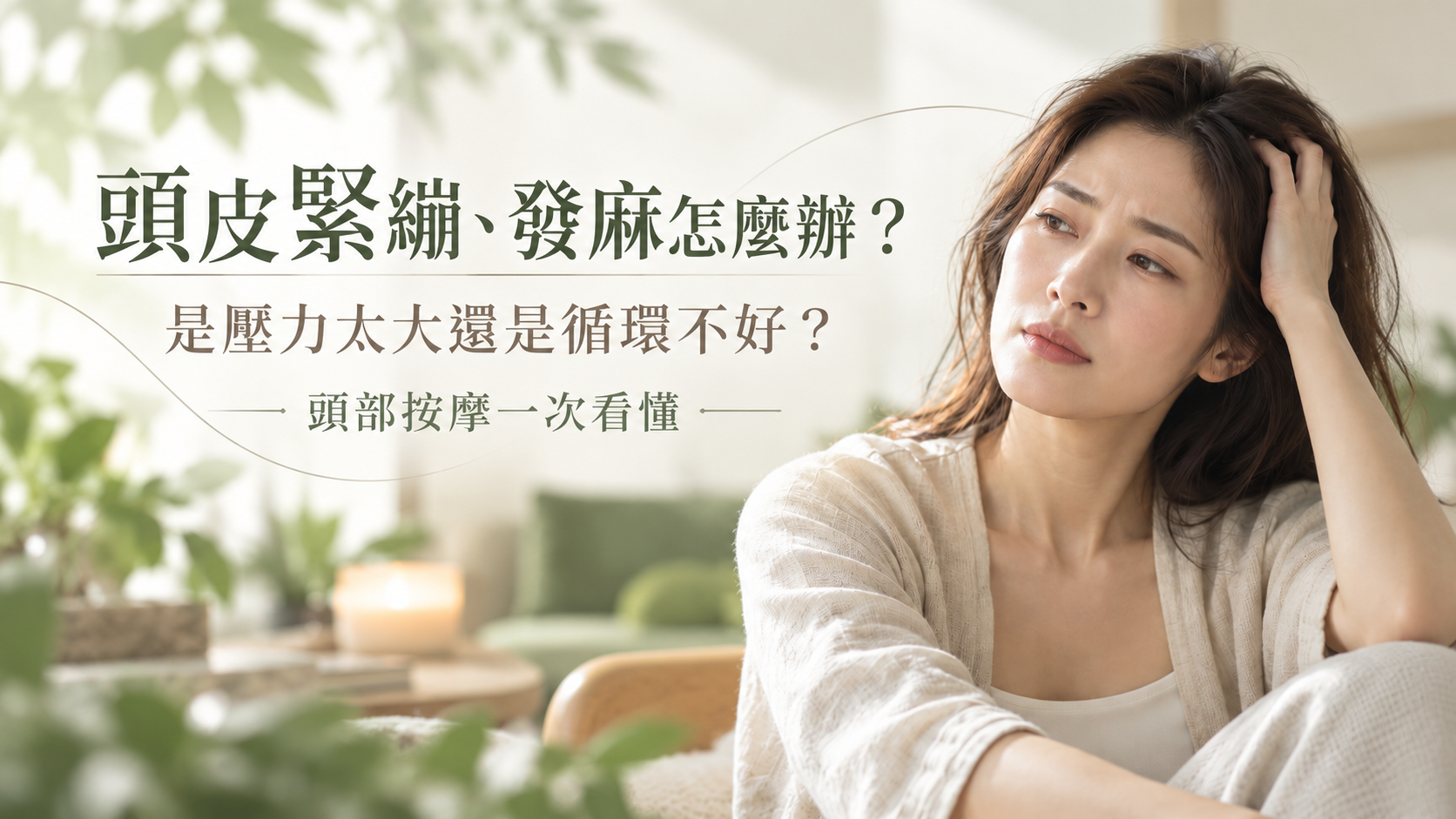 頭皮緊繃、發麻怎麼辦?是壓力太大還是循環不好?頭部按摩一次看懂